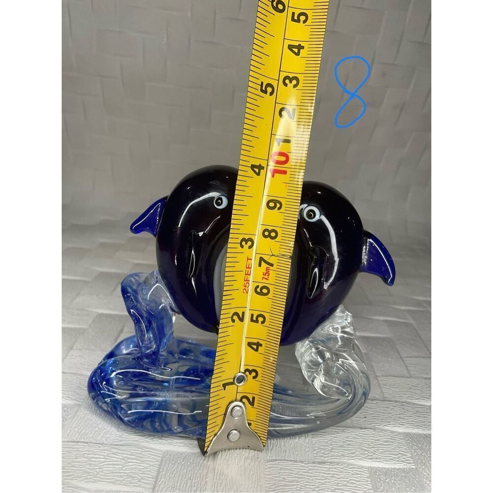 Vintage Crystal Dolphins Figurine Glass Hand Blown Sea‎ Animal Sculpture SeaLive - Picture 3 of 10
